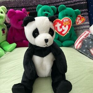 2003 Ty MANDY Beanie Babies Panda 10th Anniversary Collection July 18,2003